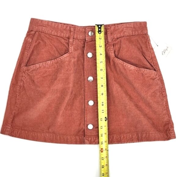 Free People Ray Cord Corduroy Button Down Cotton Mini Skirt Womens Size 10 - Picture 11 of 12